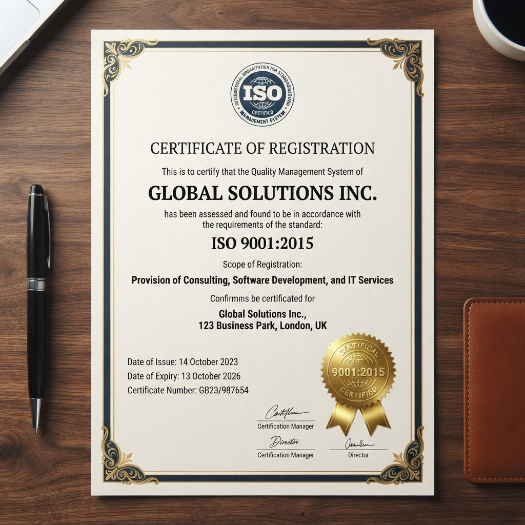 ISO 45001 certificate